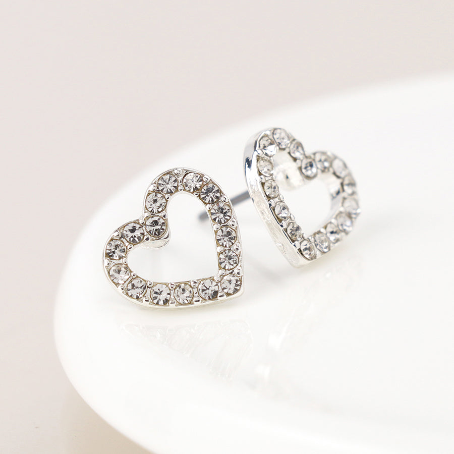 Pom Silver Plated Crystal Heart