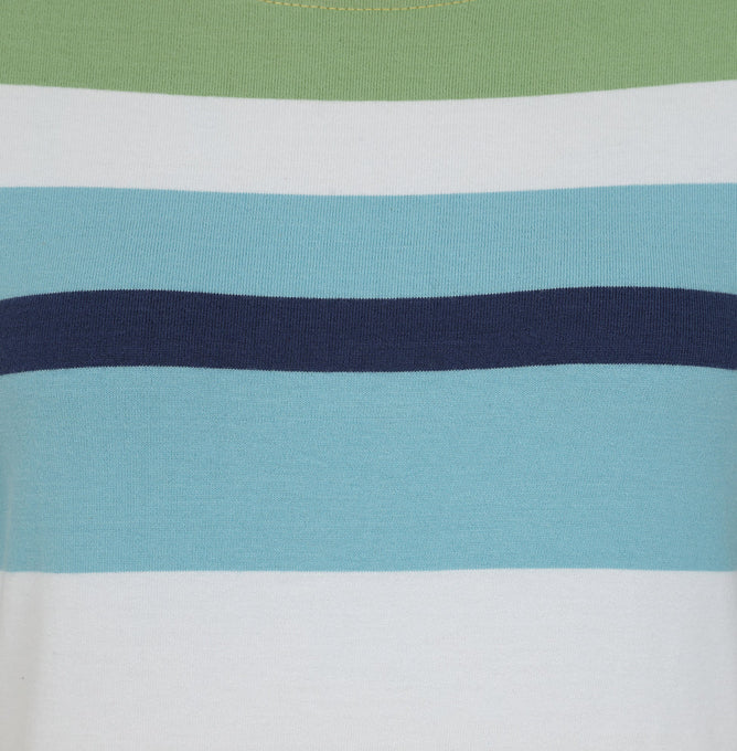 Lazy Jacks Multi Stripe Long Sleeve Breton Top Greens