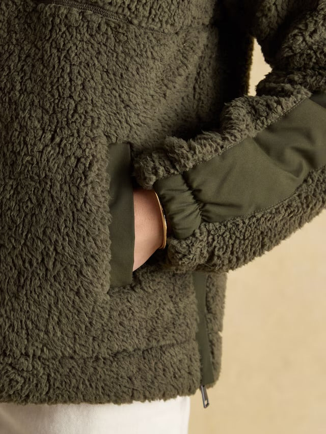 Joules Tilly Khaki Green Quarter Zip Fleece