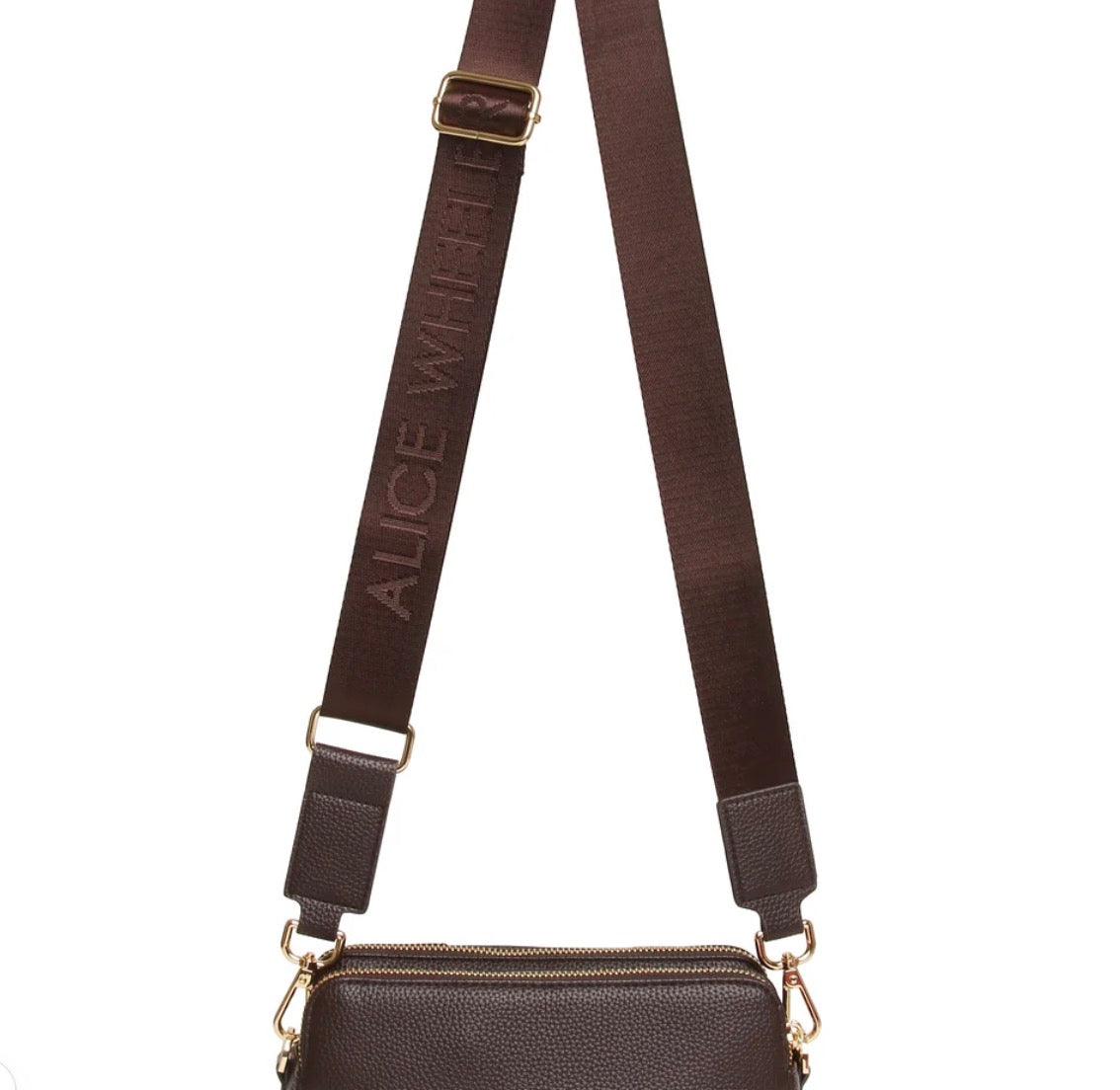 Alice Wheeler Kensington Brown Crossbody Bag (Double Zip)