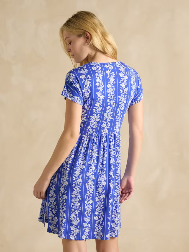 Joules Nia Blue Jersey V-Neck Dress