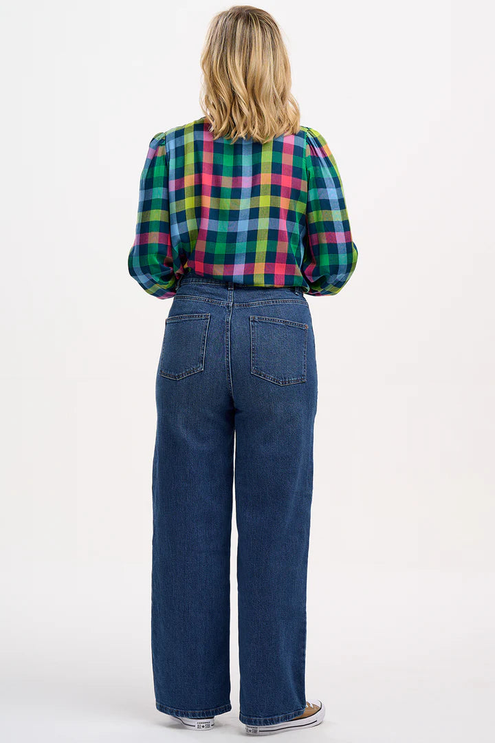 Sugarhill Paloma Frill Shirt - Multi, Midnight Gingham