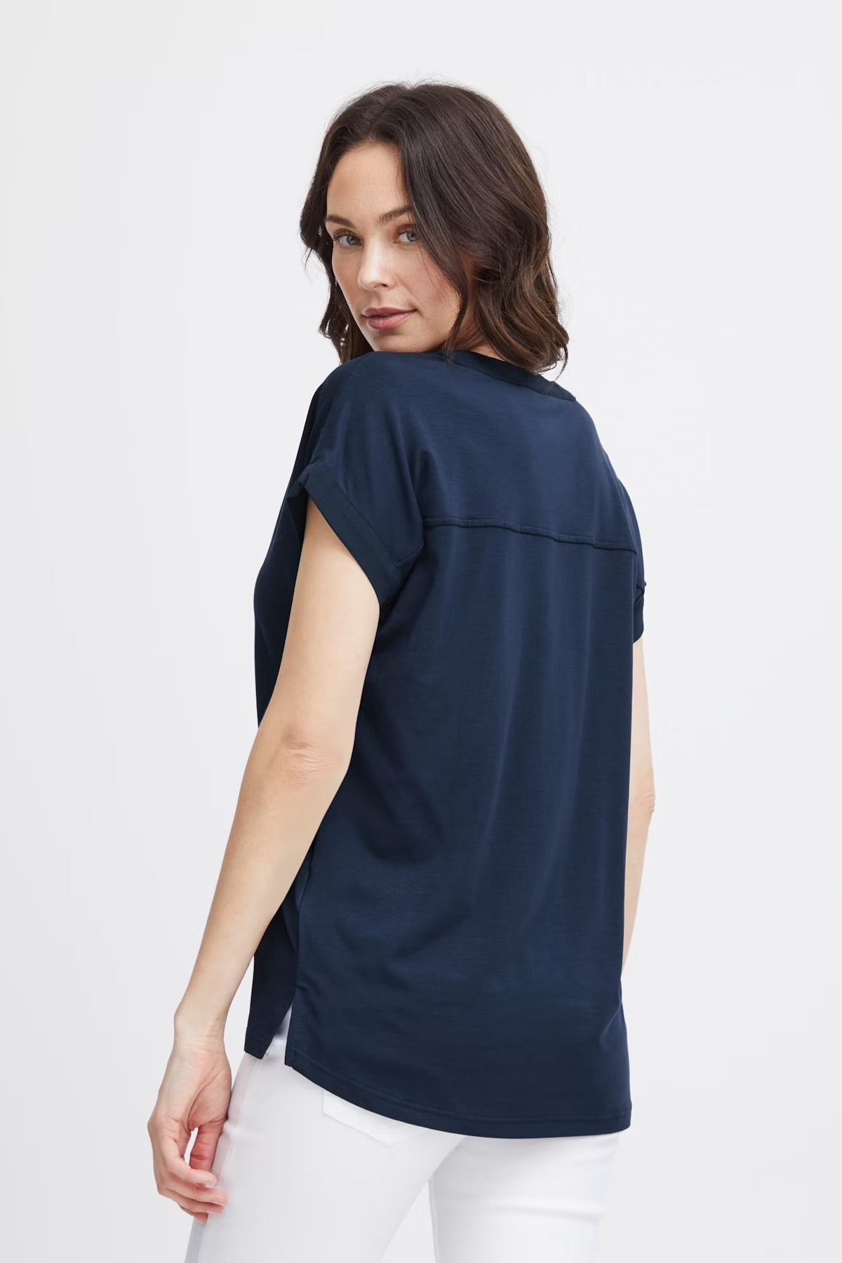 Fransa Frliv Tee Navy