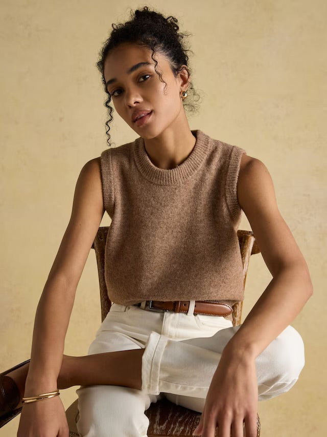 Joules Holly Tan knitted Vest