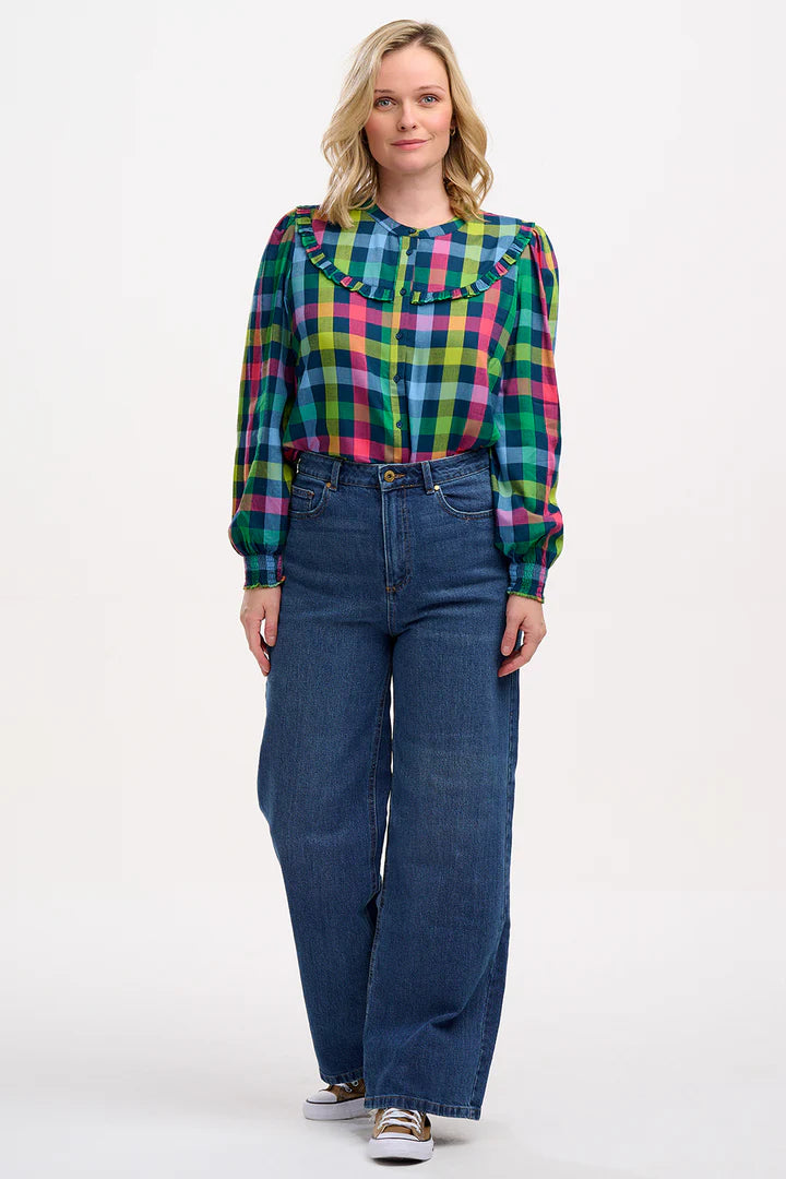 Sugarhill Paloma Frill Shirt - Multi, Midnight Gingham