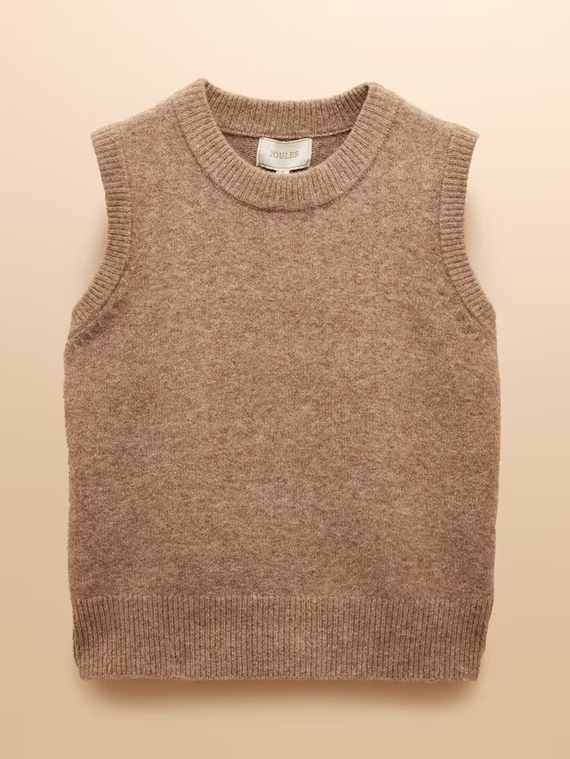 Joules Holly Tan knitted Vest