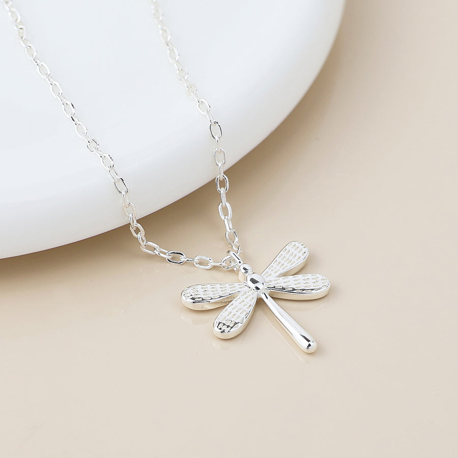 POM Sterling silver dragonfly necklace