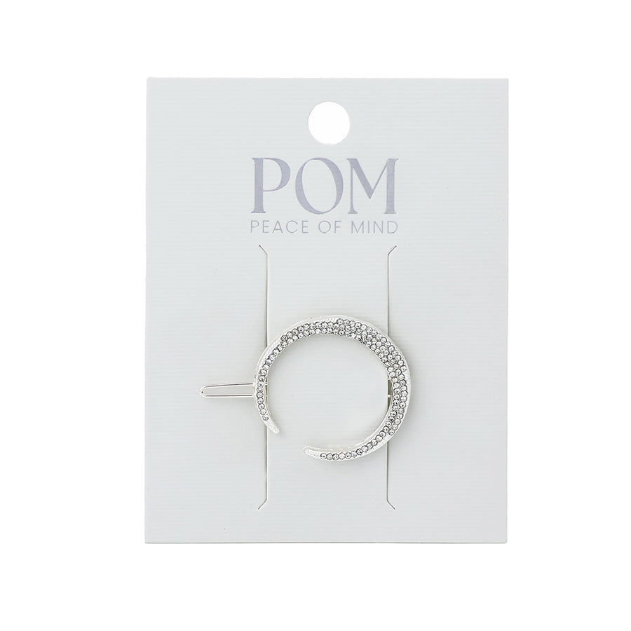 POM Alegra Silver Crescent Moon Hair Clip