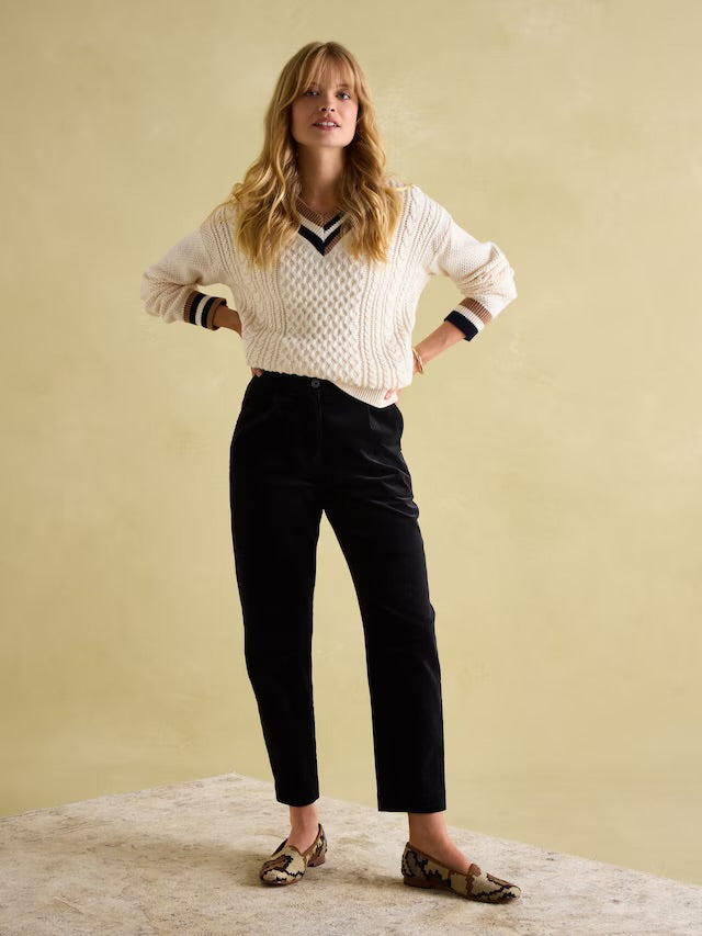 Joules Calla Navy Corduroy Tapered Trousers