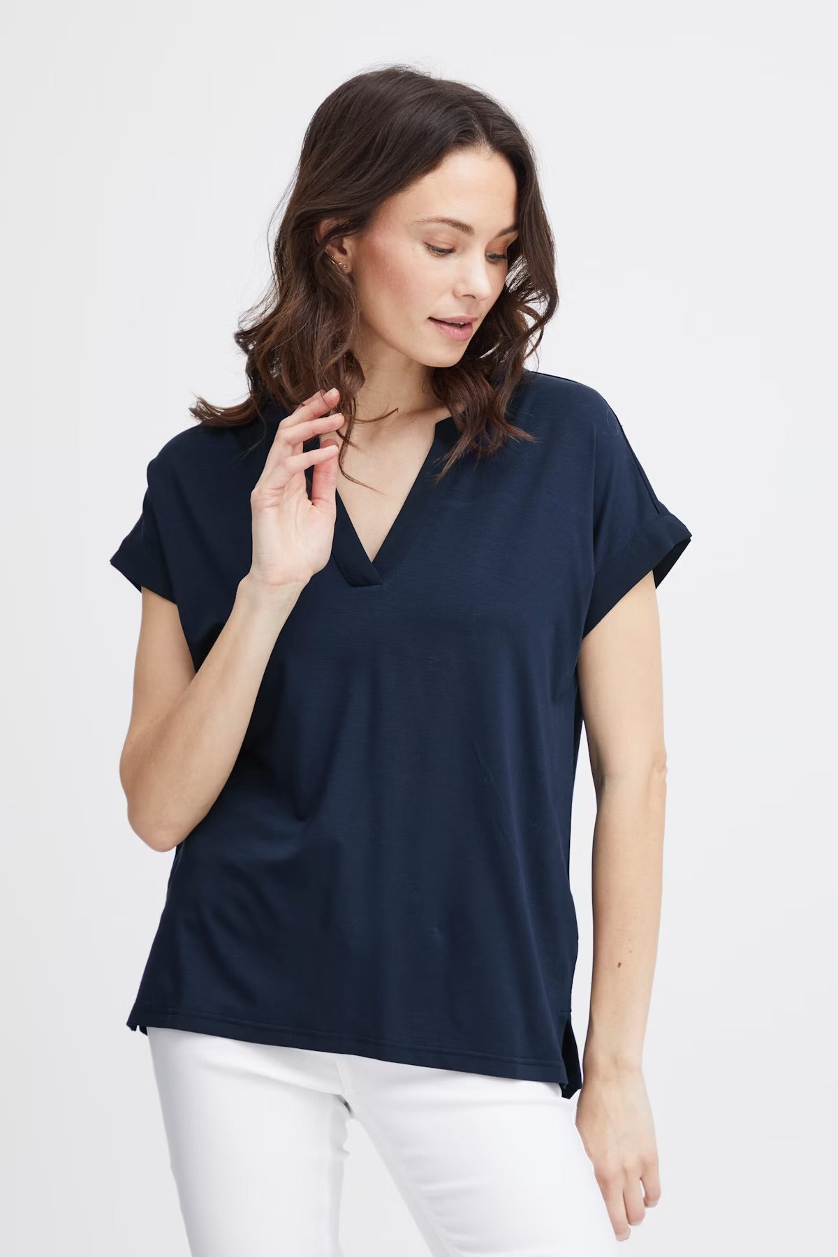 Fransa Frliv Tee Navy