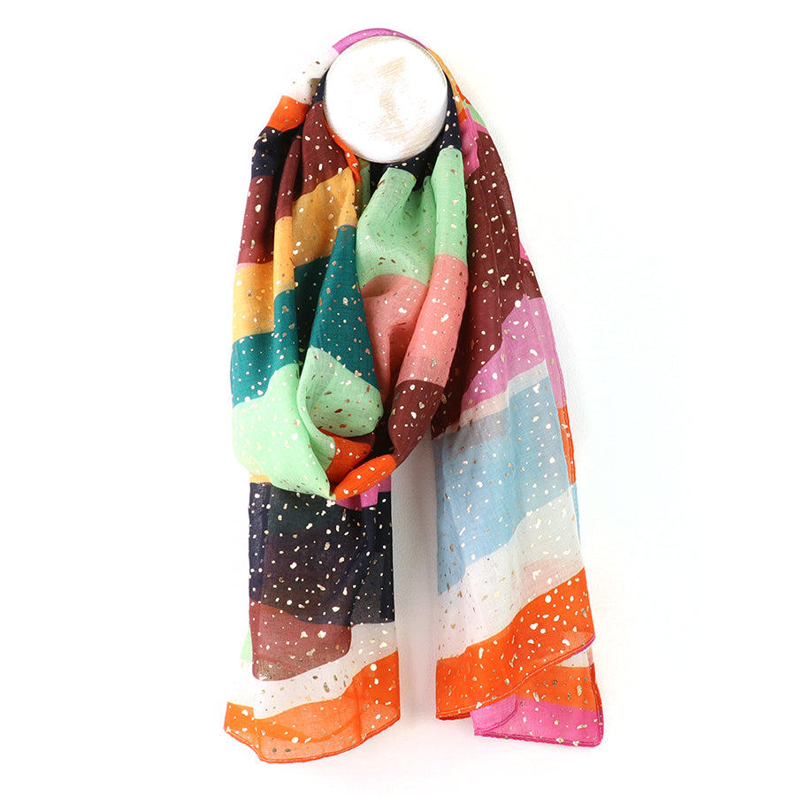POM Recycled Colour Block Scarf with Foil