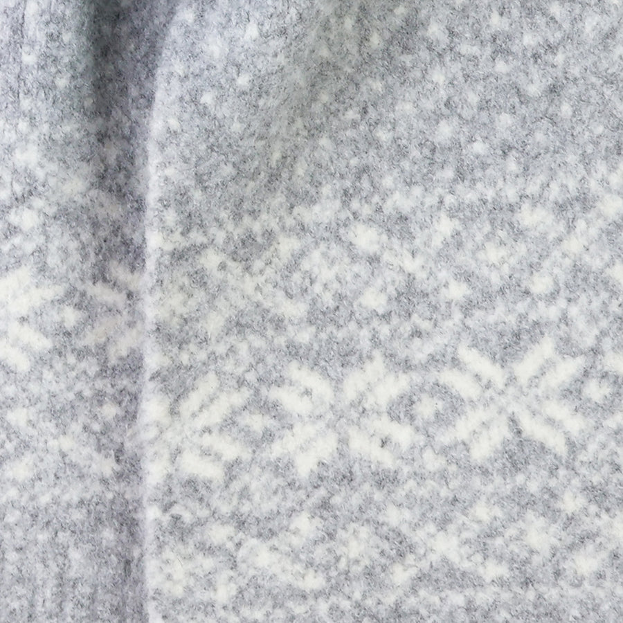 POM Erica Grey and White Scandi Style Knit Scarf