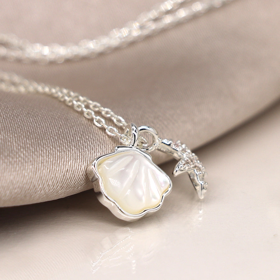 Silver Plated Seashell Necklace