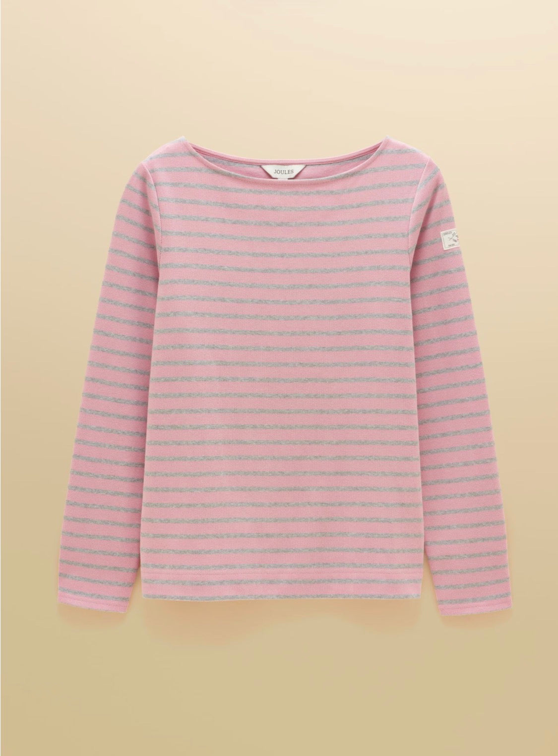 Joules Harbour Long-sleeve top (pink & grey)