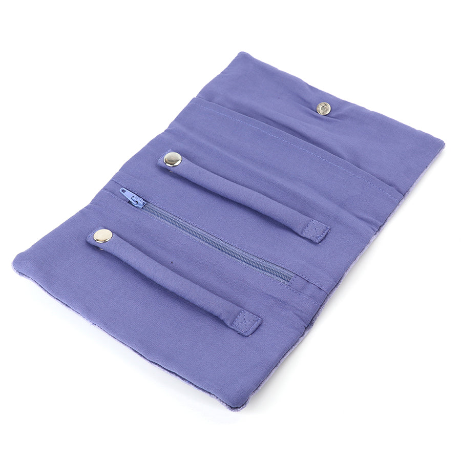 POM Voilet blue velvet meadow jewellery roll