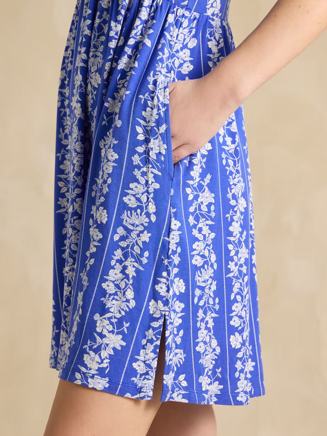 Joules Nia Blue Jersey V-Neck Dress