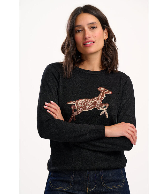 Sugarhill Rowena Jumper Sparkling Deer on Black
