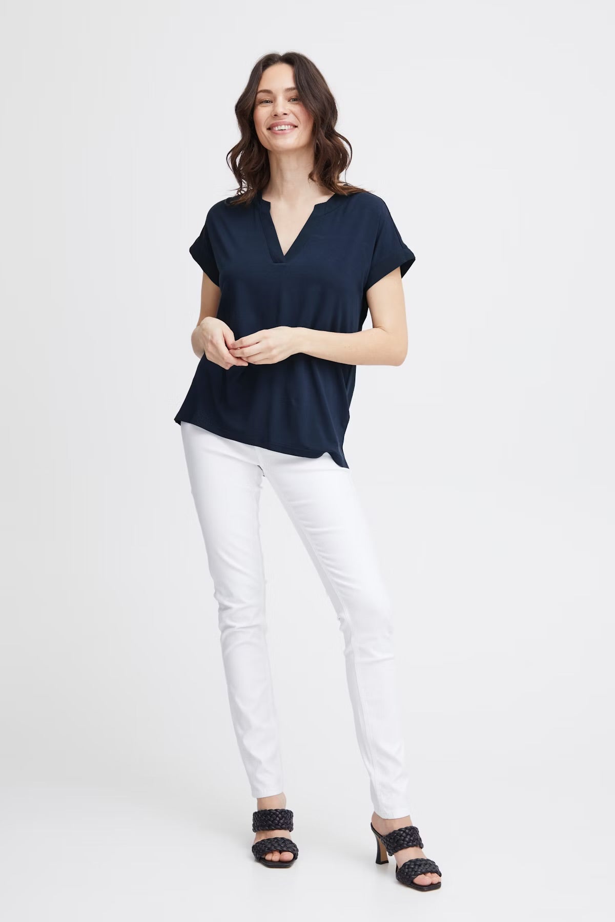 Fransa Frliv Tee Navy