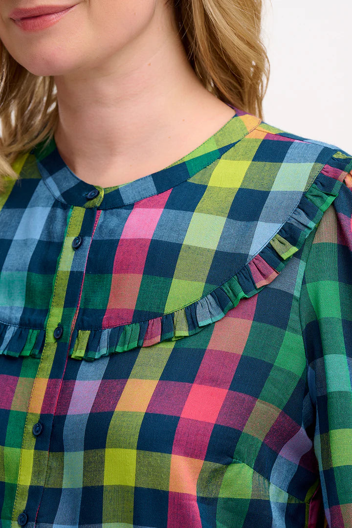 Sugarhill Paloma Frill Shirt - Multi, Midnight Gingham