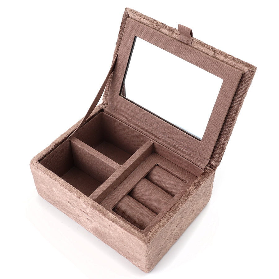 POM Cocoa Velvet Sunflowers Jewellery Box