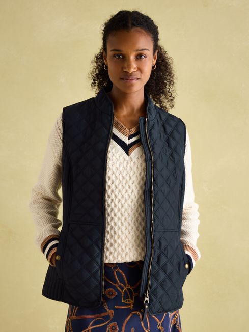 Minx Navy Blue Showerproof Diamond Quilted Gilet