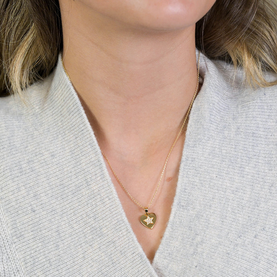 Faux Gold Plated Heart Necklace
