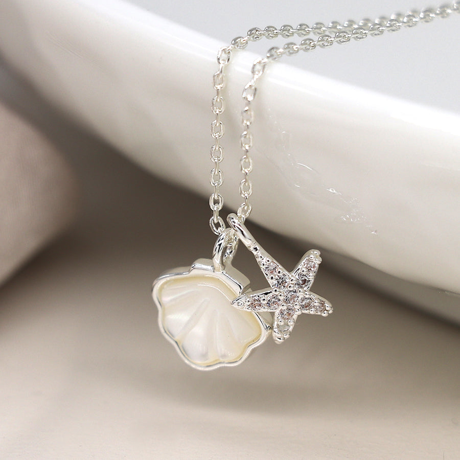 Silver Plated Seashell Necklace