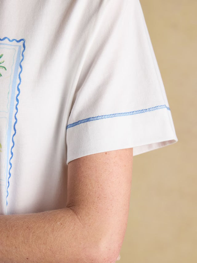 Joules Graphic Postcard Short Sleeve 100% Cotton T-Shirt