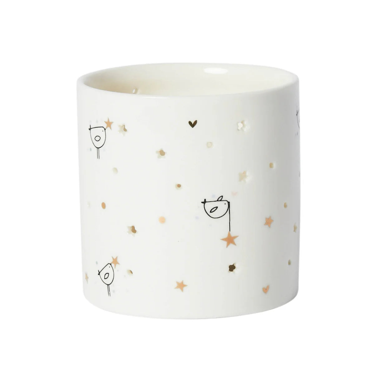 Birds With Heart Porcelain Tea light Holder