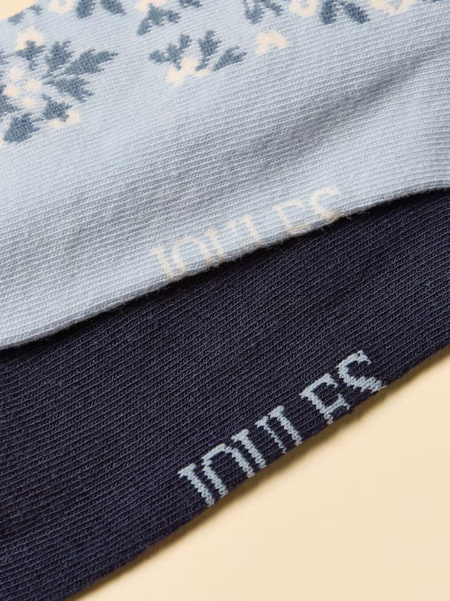 Joules Everyday Blue/Navy 2 Pack Socks