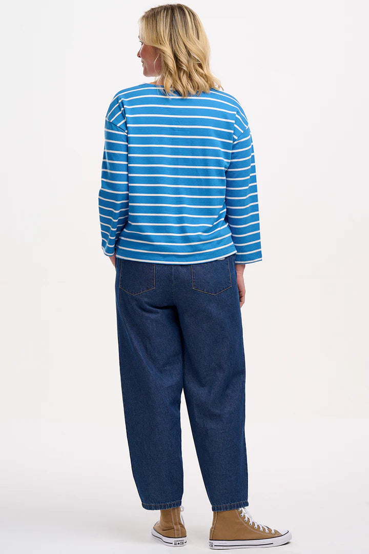 Sugarhill Billie Breton Top - French Blue, Lobster Stripe