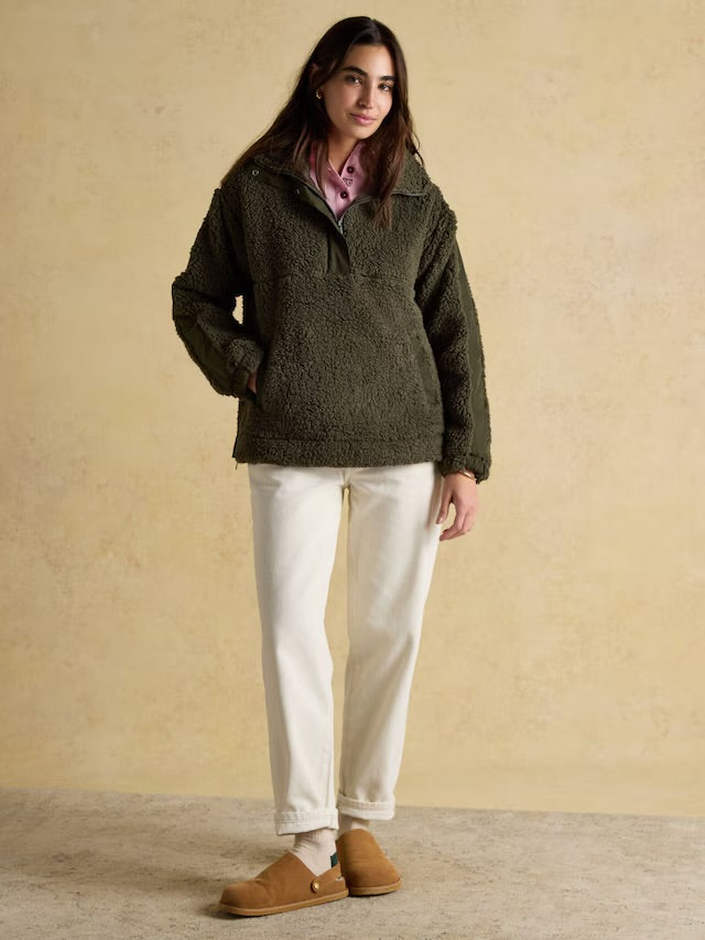 Joules Tilly Khaki Green Quarter Zip Fleece