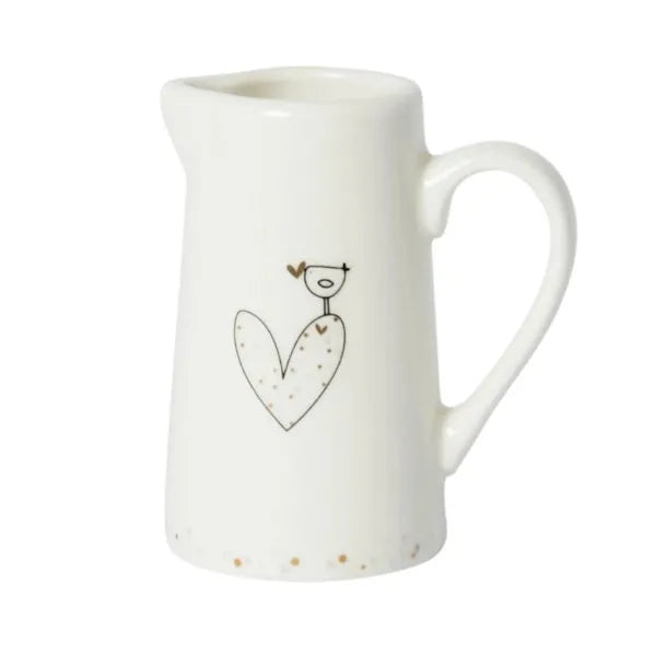 Signature Bird & Heart Small Ceramic Jug