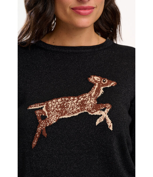 Sugarhill Rowena Jumper Sparkling Deer on Black
