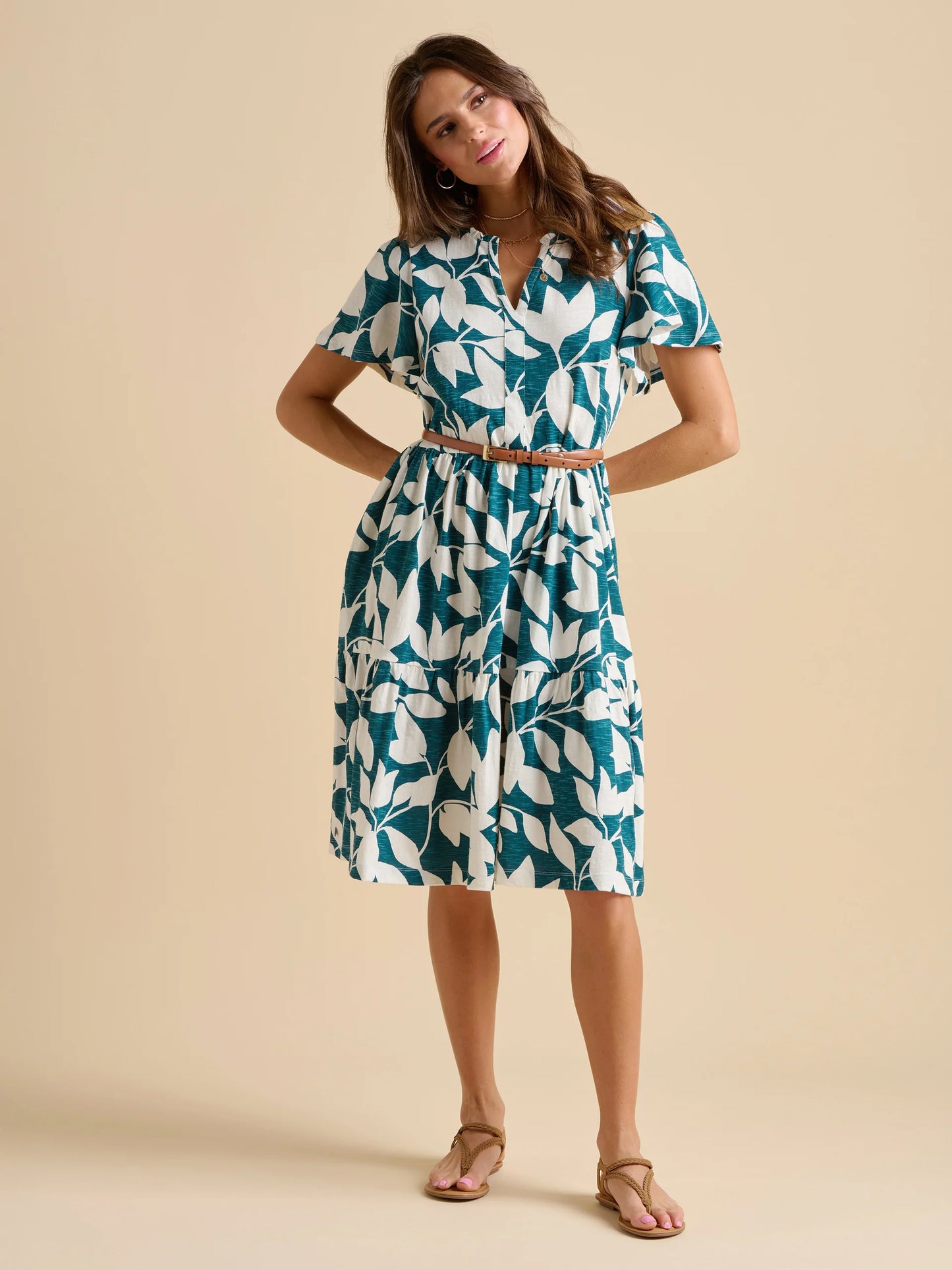 Brakeburn Woodland Leaves Knee Length Dress