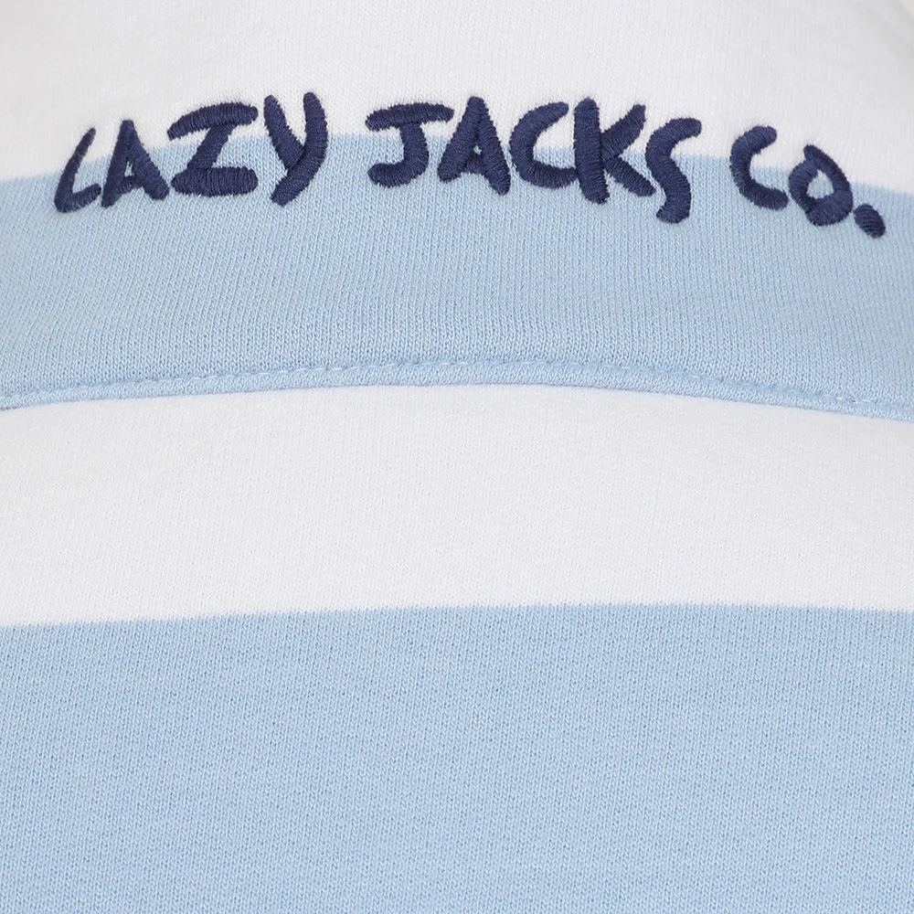 Lazy Jacks Ladies Striped Full Zip Sweatshirt - Blues