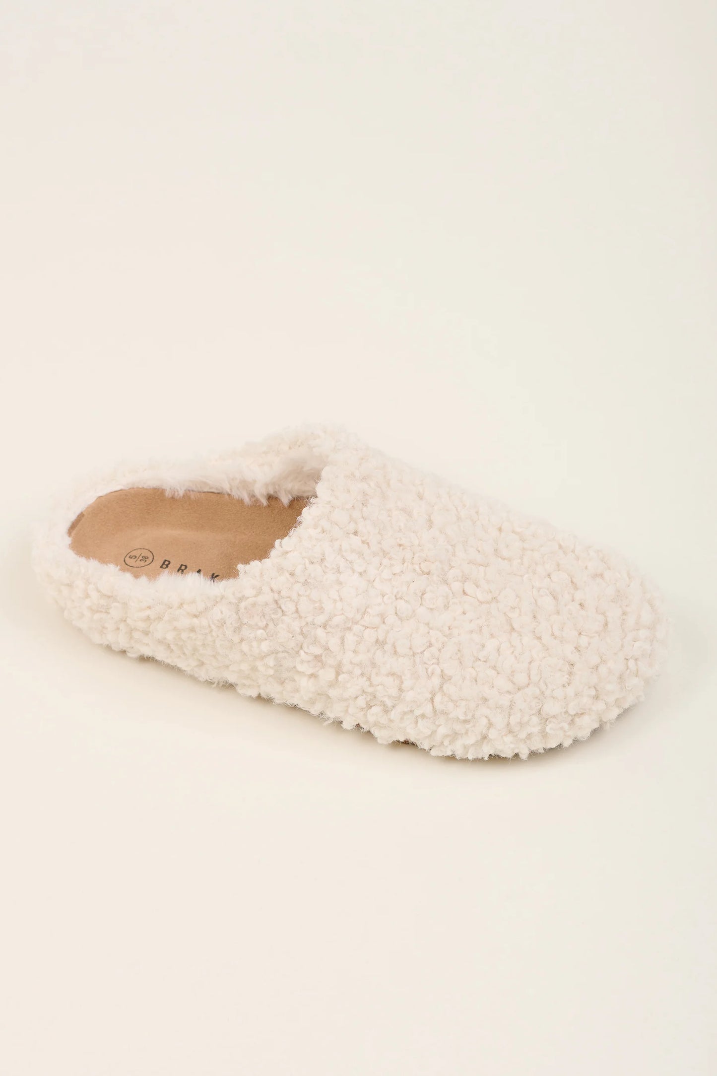 Cream Boucle Slippers by Brakeburn