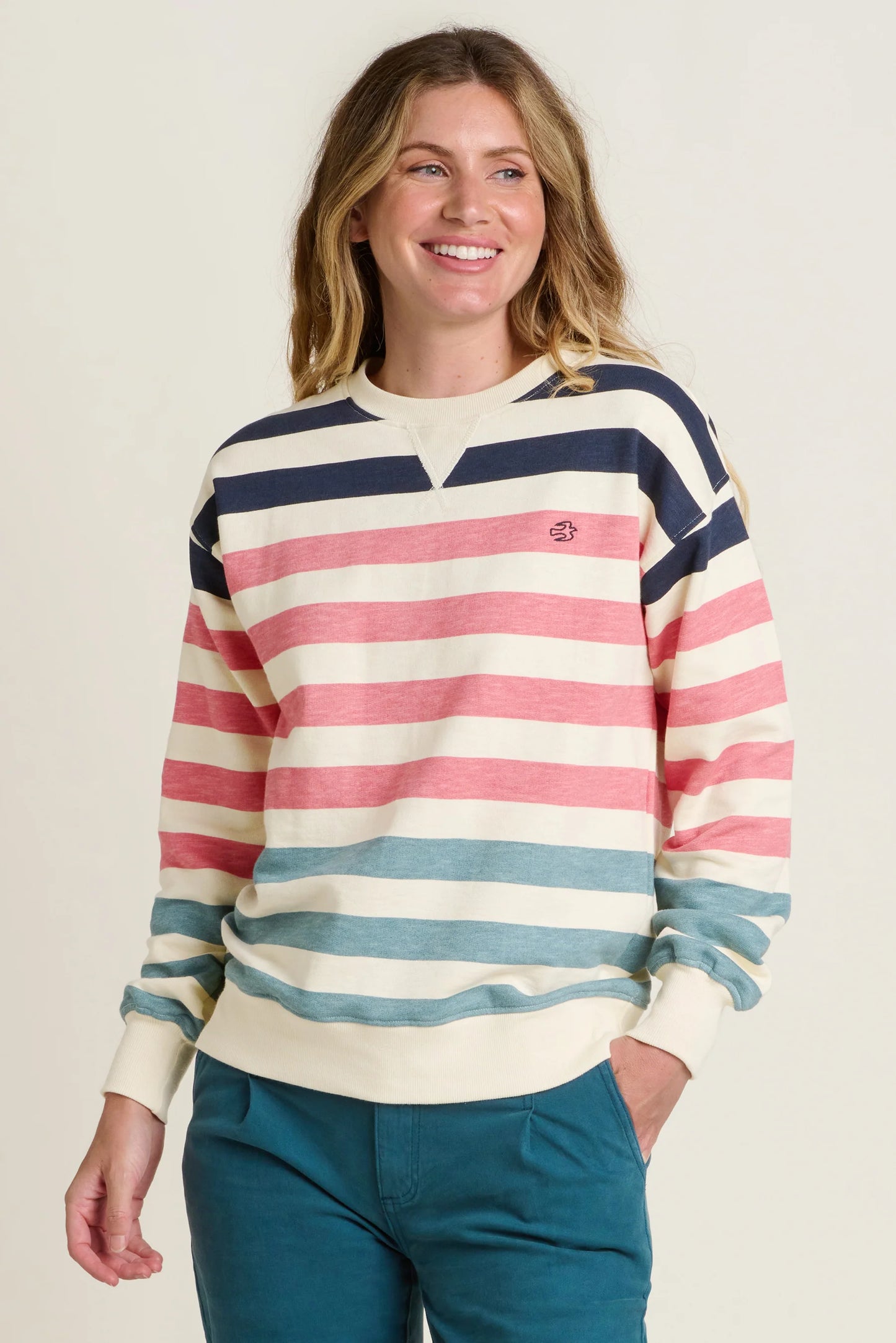 Stripe Crew Neck Sweatshirt by Brakeburn