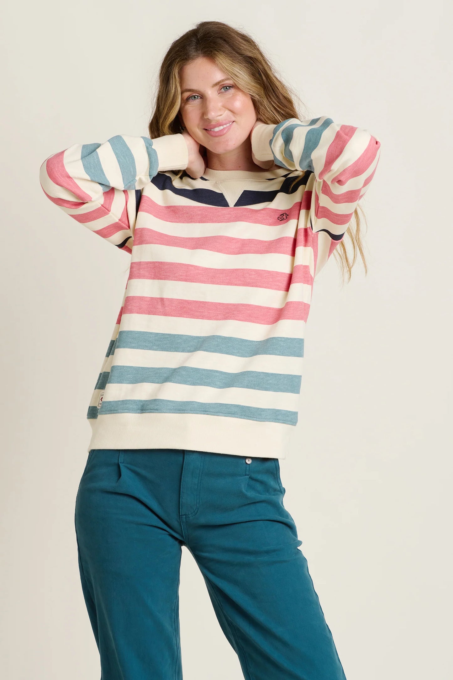 Stripe Crew Neck Sweatshirt by Brakeburn