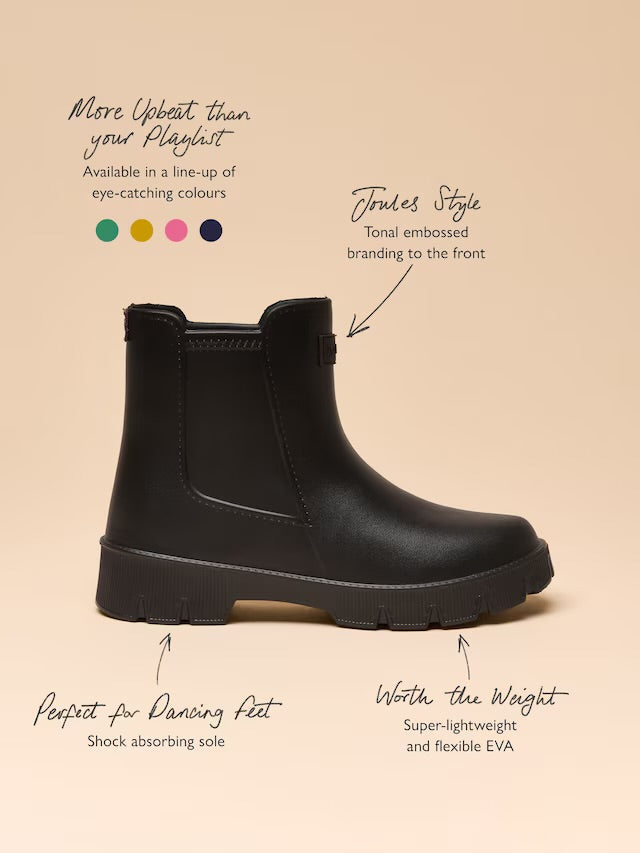 Joules Raindance Black Lightweight EVA Ankle Wellies