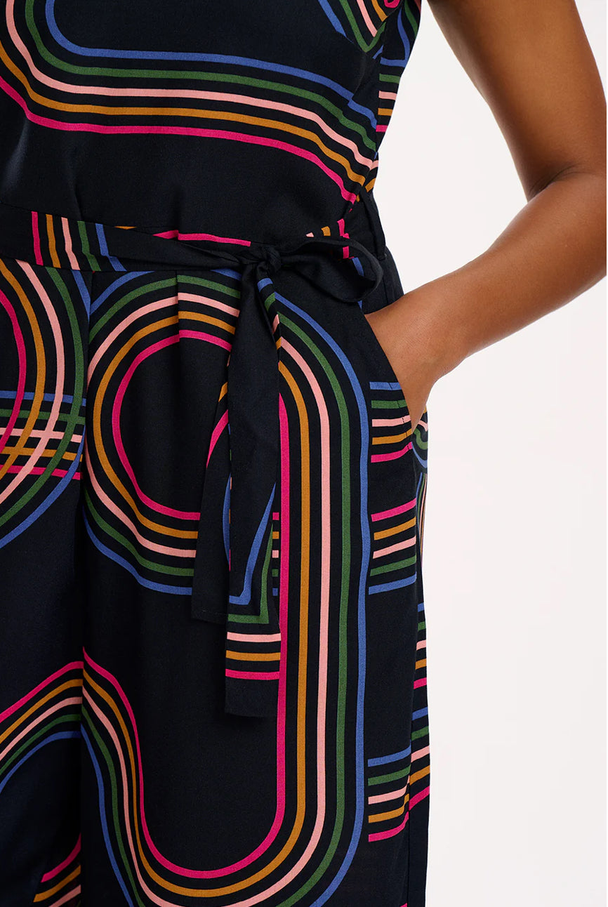 Sugarhill Lamiah Jumpsuit - Black, Retro Racer