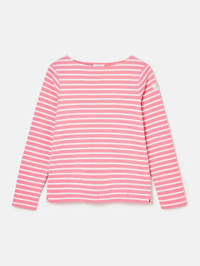 Harbour Pink/White Boat Neck Breton Top