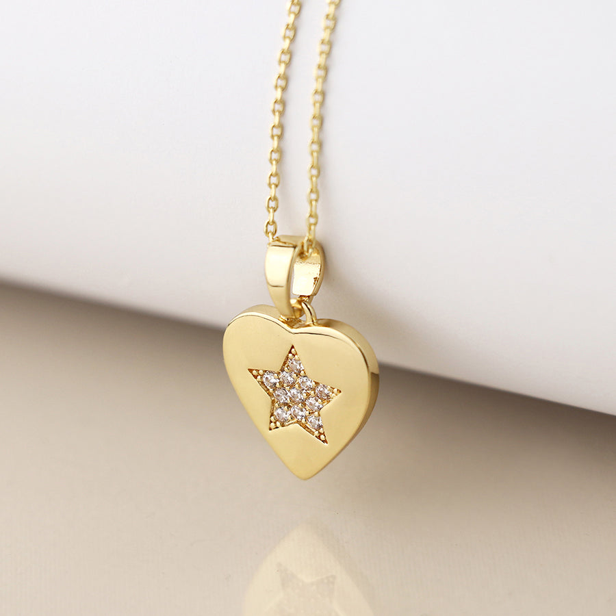 Faux Gold Plated Heart Necklace