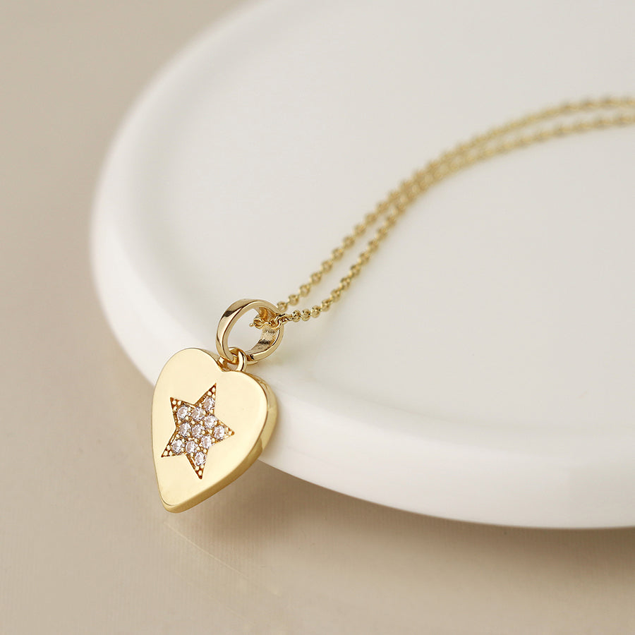 Faux Gold Plated Heart Necklace