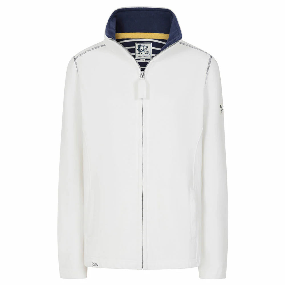 Lazy Jacks Ladies Full Zip Sweatshirt - White