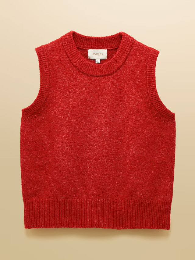 Joules Holly Red Knitted Crew Neck Vest