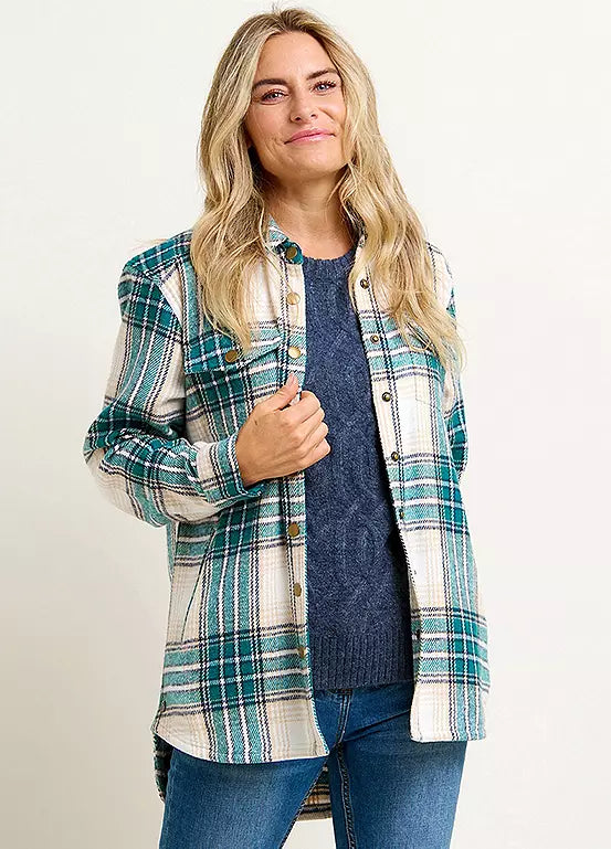 Shamrock Flannel Shacket Hoodie by Brakeburn
