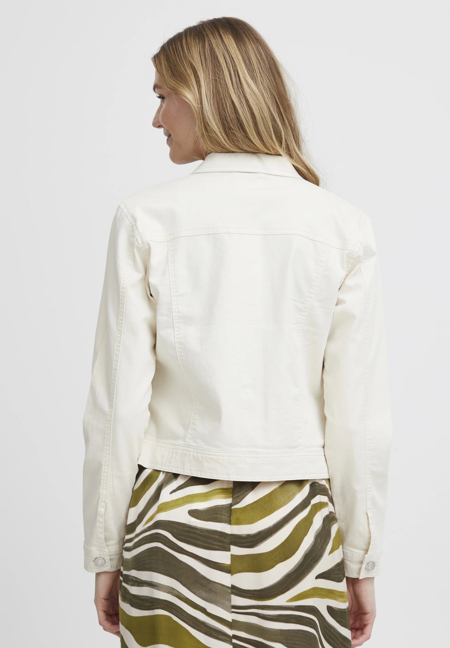 Fransa White Denim Jacket