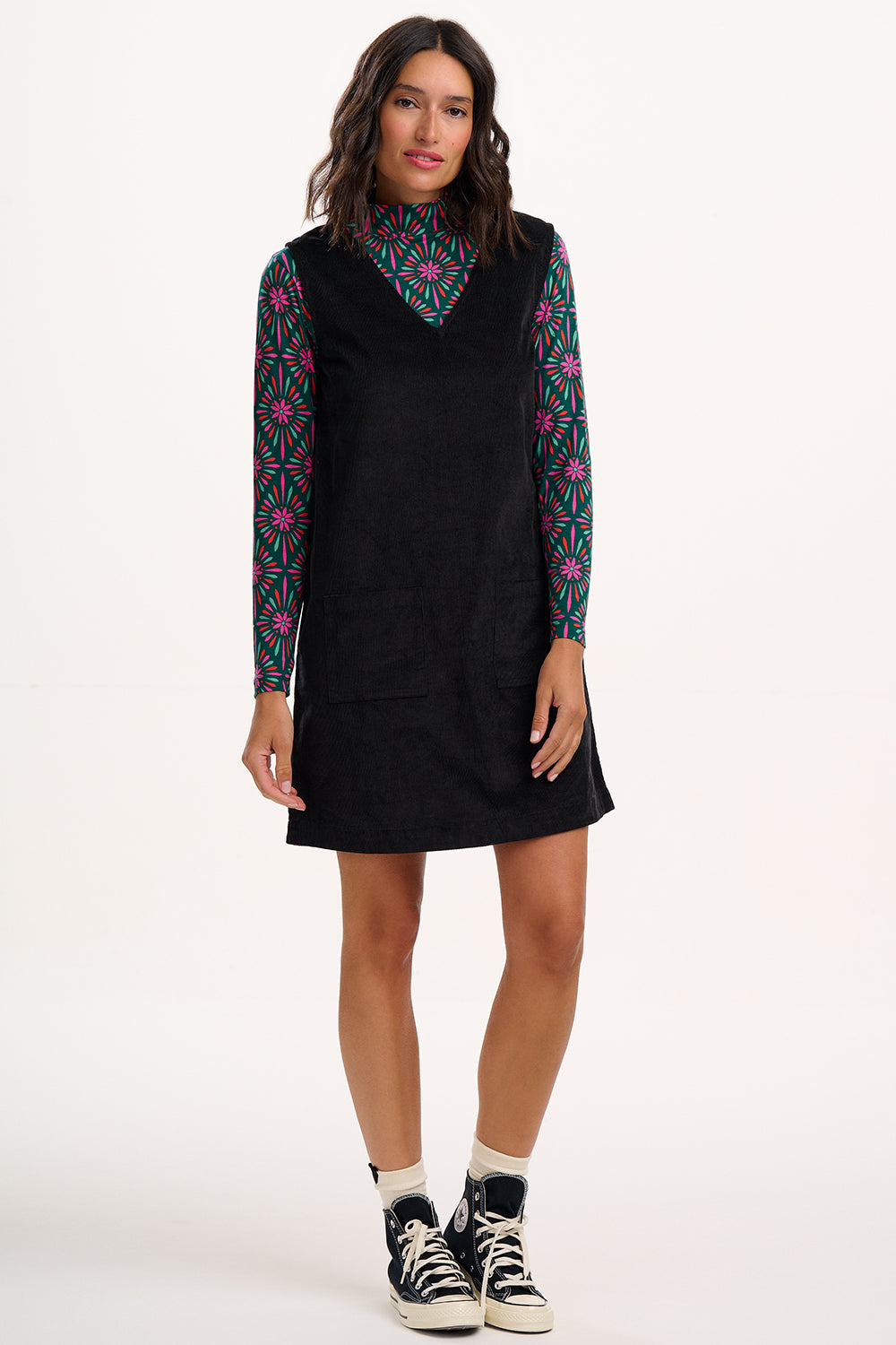 Sugarhill Kacy Black Cord Tunic Dress