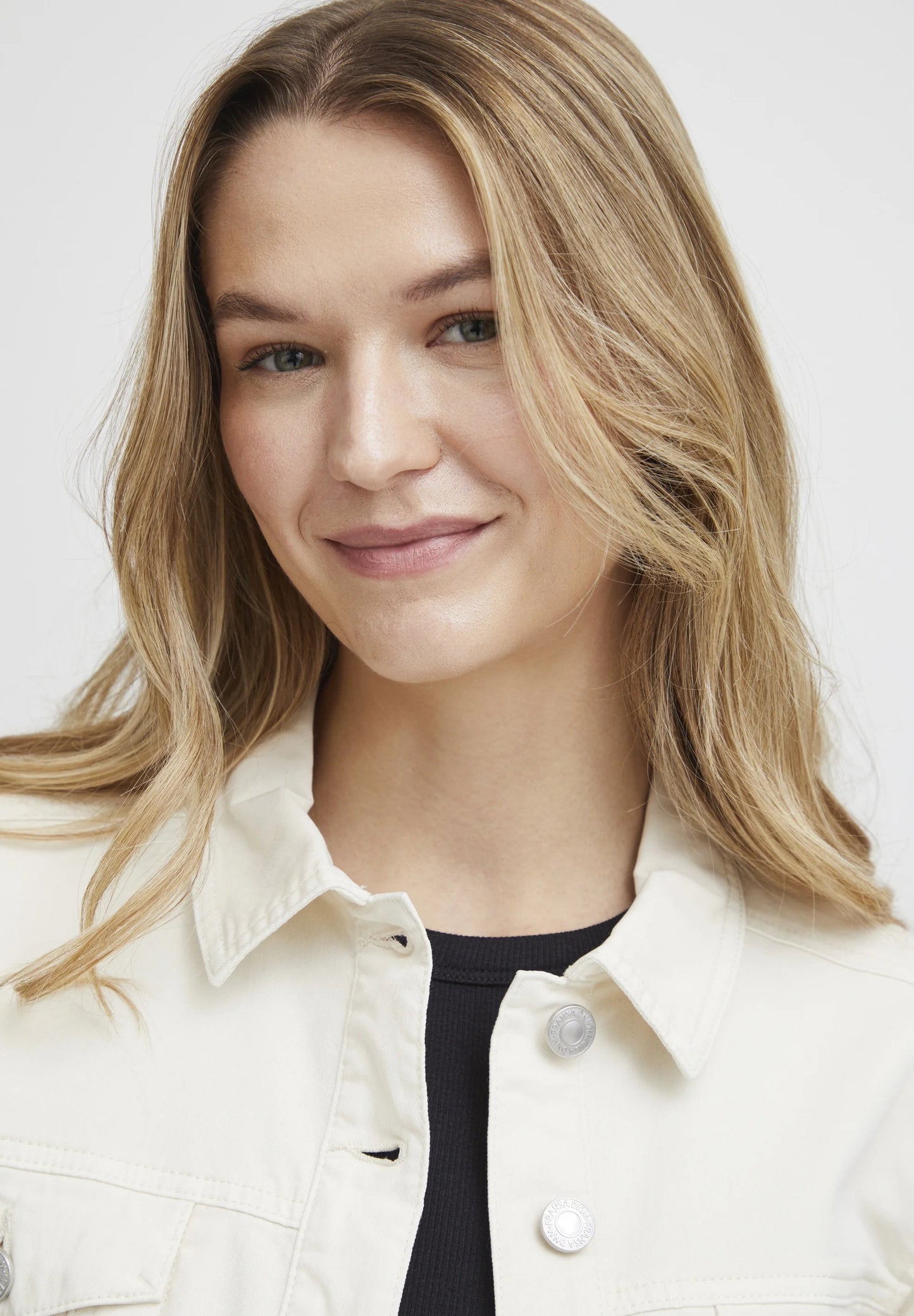 Fransa White Denim Jacket